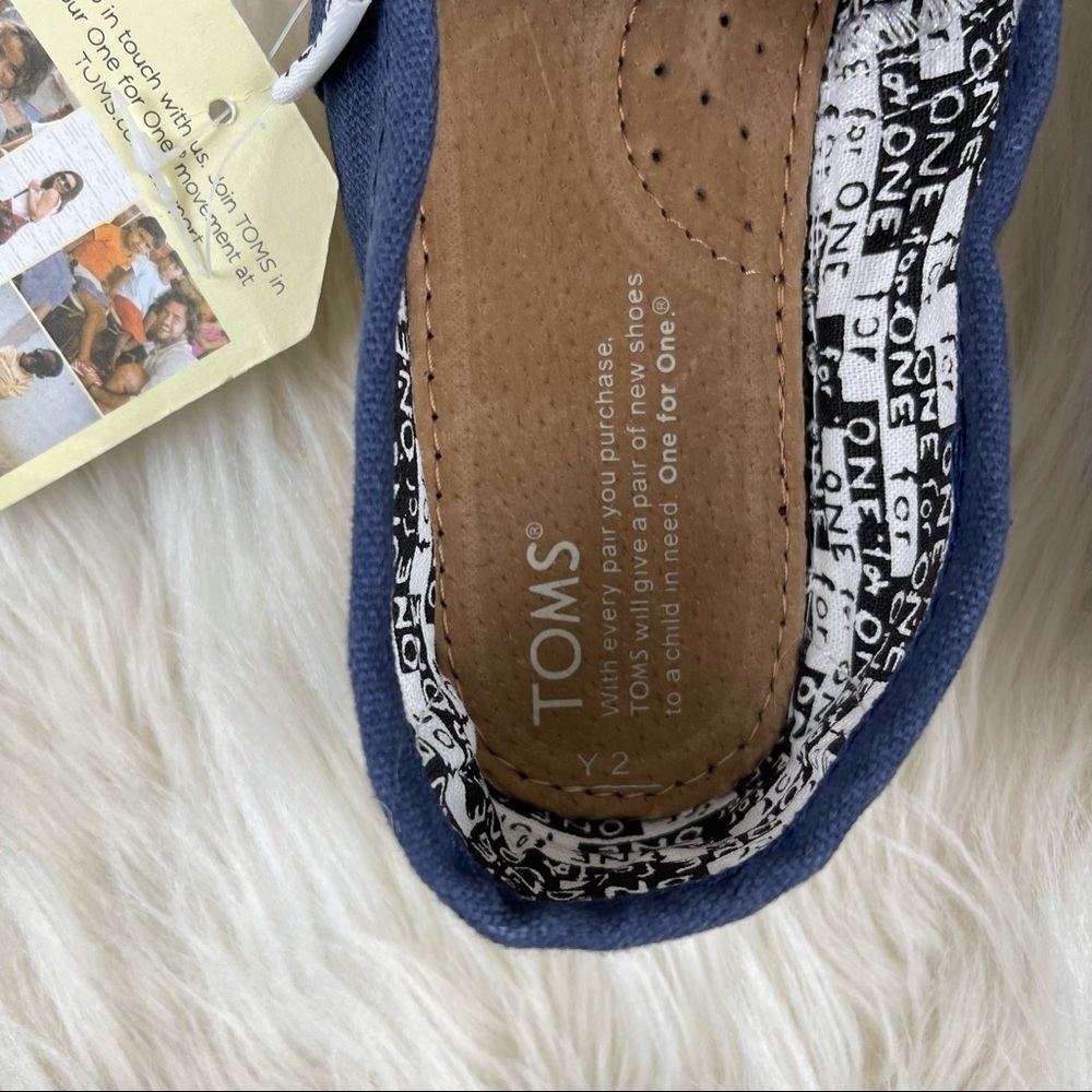 Youth Toms Blue Alpargata Slip On Shoes 2 US - Picture 6 of 8